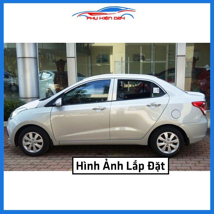 Bộ nẹp viền chân kính cong kính Hyundai i10 Sedan 2014-2021 Inox sáng bóng chuẩn form xe