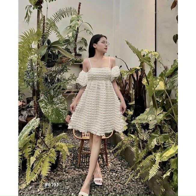 Đầm Thun Xốp Dáng Xòe Tiểu Thư Cách Điệu Thời Trang Thiết Kế Sang Trọng Cho Các Nàng