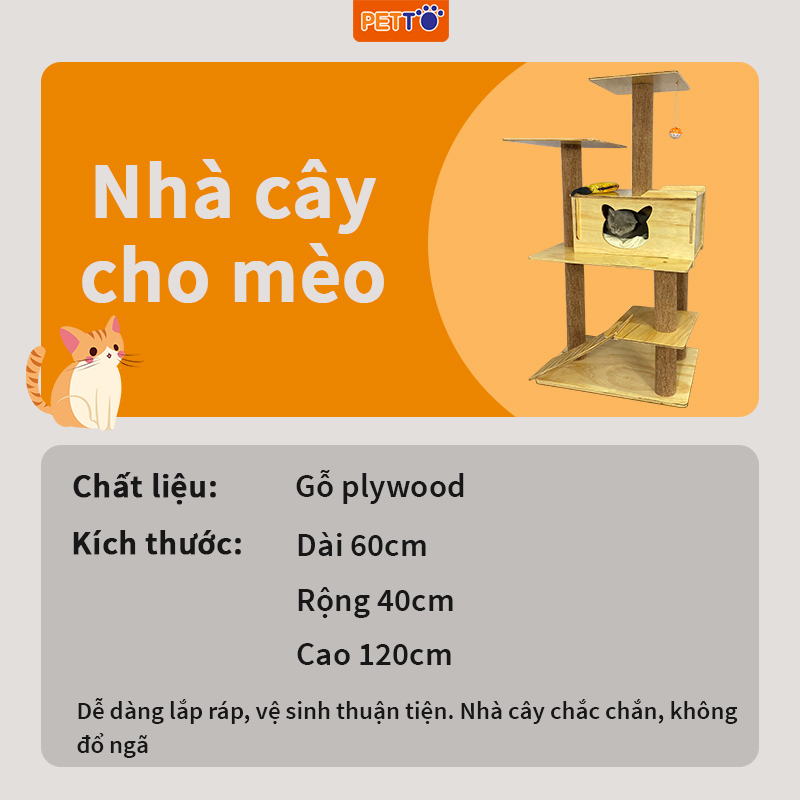 Nhà Cây Cho mèo 2 Tầng Độc Đáo CH005