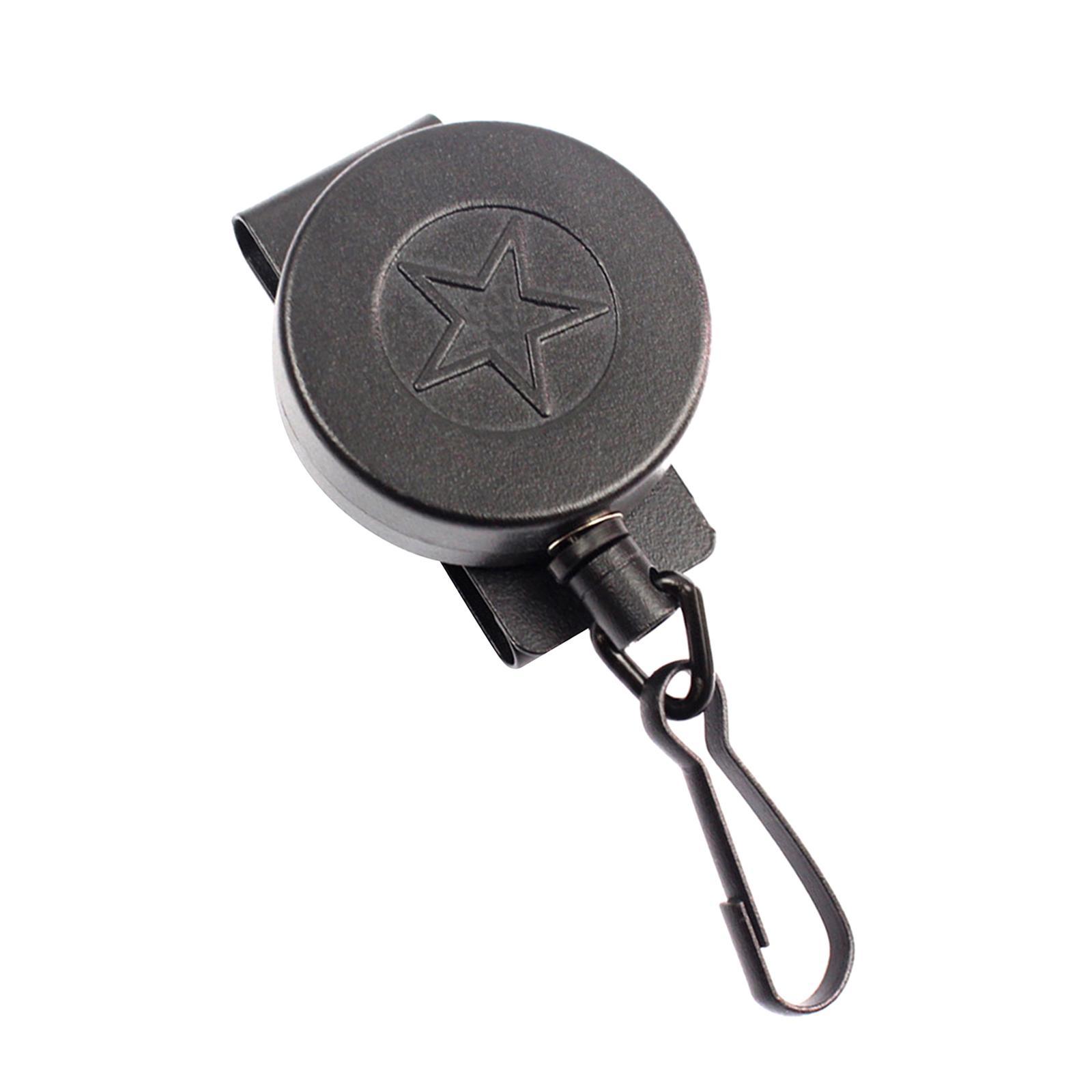 Retractable Key Chain Stainless Steel Holder Belt Clip Carabiner Lanyard