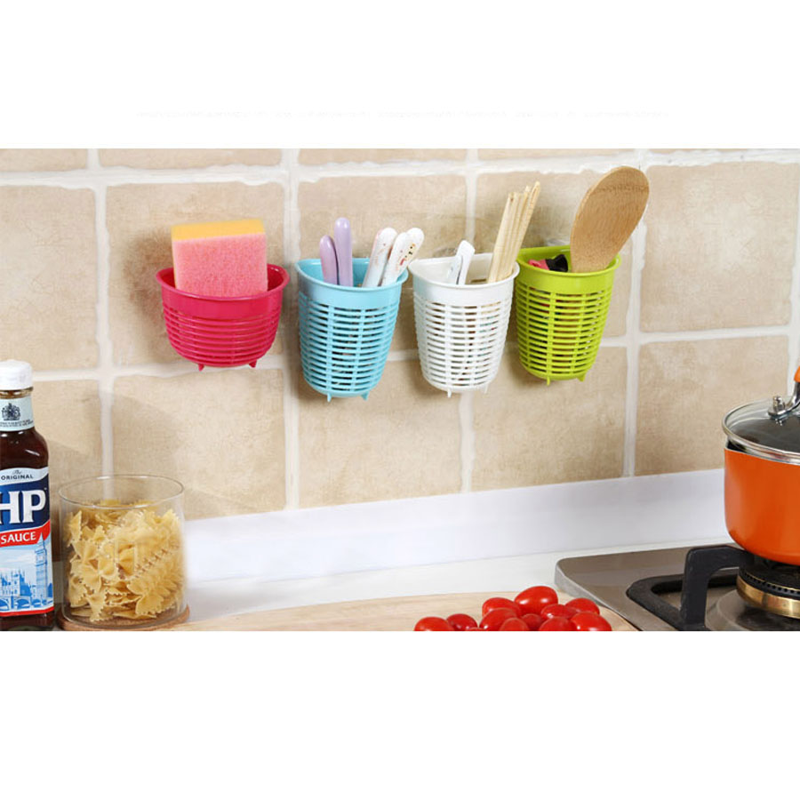 Bộ 3 rổ treo đựng giẻ rửa bát tiện lợi màu trắng - Hàng nội địa Nhật