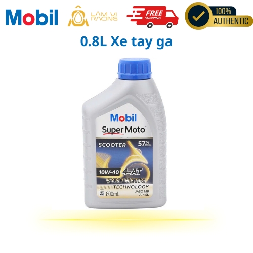 Dầu Nhớt Xe Tay Ga Mobil Super Scooter 4T 10W-40 Loại 0.8L - Hàng Chính Hãng