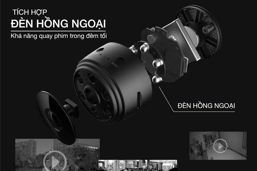 Camera An Ninh IP 1080P HD Không Dây Wifi 3Tech Little Stars Camera IR Camera Mini CCTV A9S