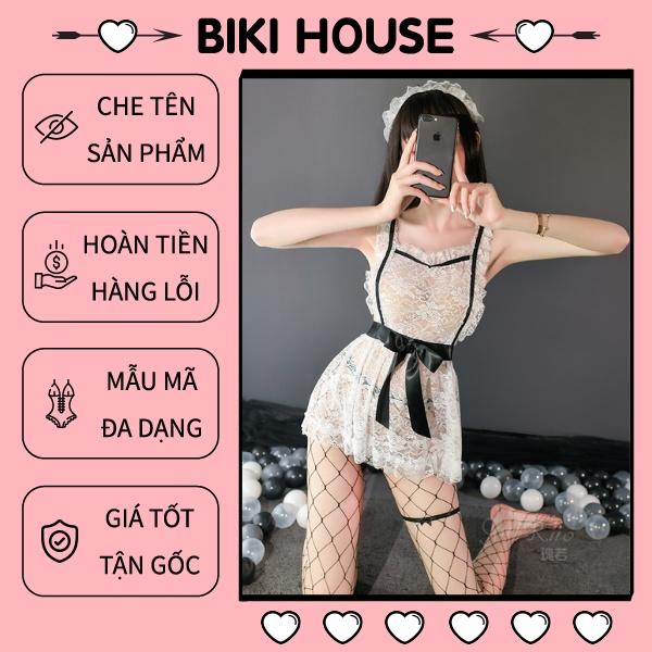 Váy hầu gái ren xuyên thấu sexy đáng yêu anime cosplay nàng hầu giúp việc maid gợi cảm quyến rũ BIKI HOUSE N774 - TPHCM