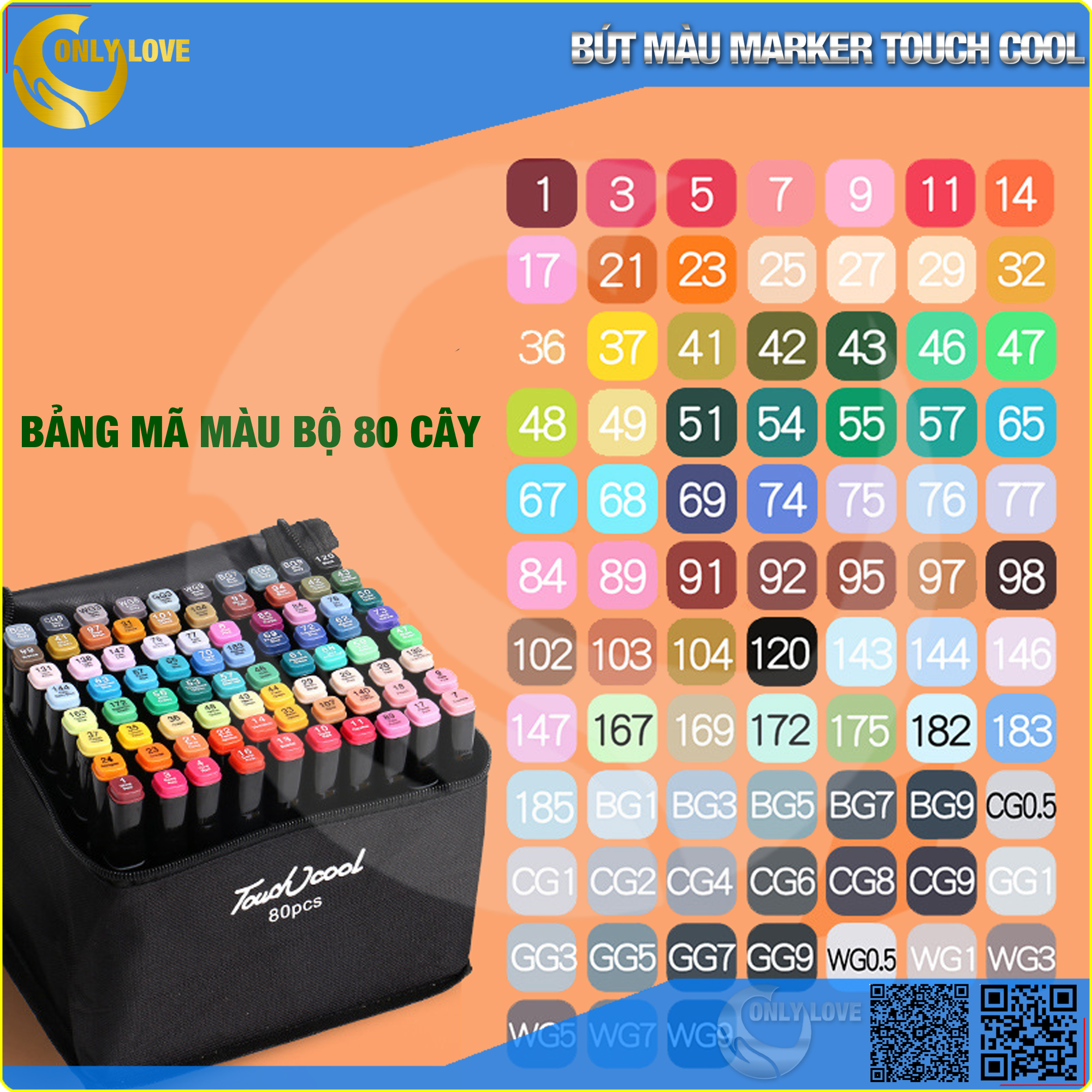 Bộ 30/40/60/80 Bút màu Marker Touch Cool- Bút Màu Marker Cao Cấp - Màu Vẽ Chuyên Nghiệp - Vẽ Anime, Truyện Tranh Manga, Phong Cảnh, Thiết Kế Thời Trang, Đồ Họa, Mỹ Thuật Công Nghiệp - Tặng 1 Facial Cleaning Fad HT SYS - Hàng Nhập Khẩu