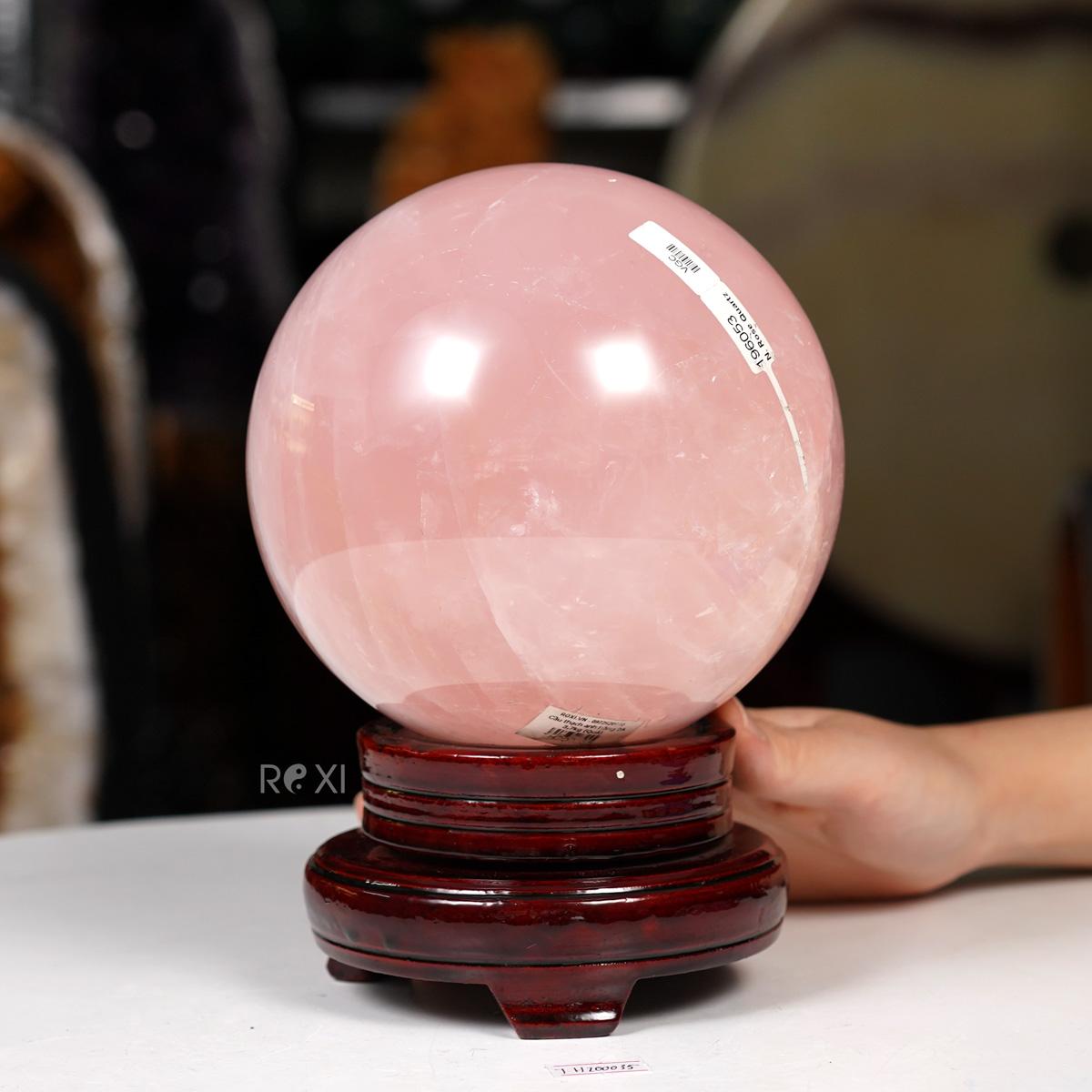 Quả Cầu Thạch Anh hồng 2A 3,7kg - 13,8cm