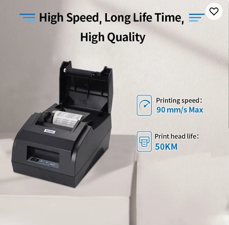 Máy in hóa đơn tính tiền Xprinter XP-58BU - kết nối Bluetooth không dây với điện thoại