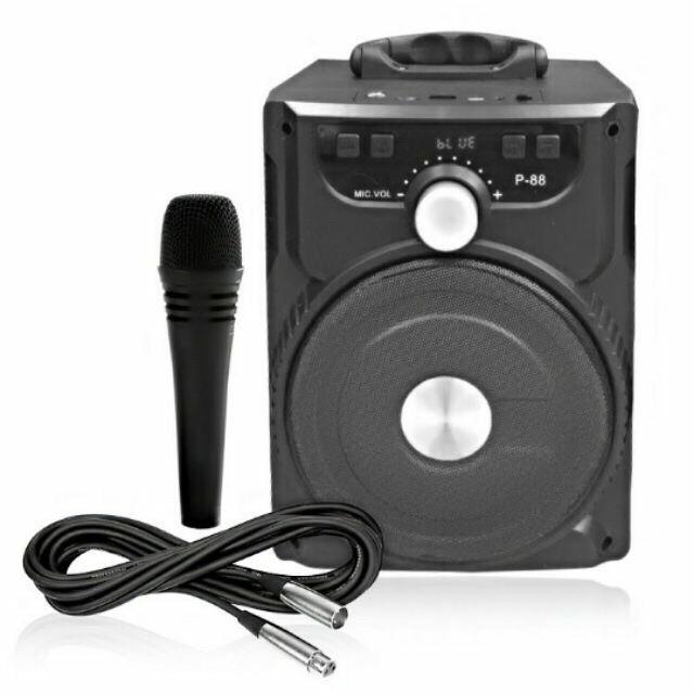 LOA BLUETOOTH P88 / P89 TẶNG KÈM MIC KARAOKE GỌN NHẸ CHƠI BAO ÊM ( màu ngẫu nhiên)