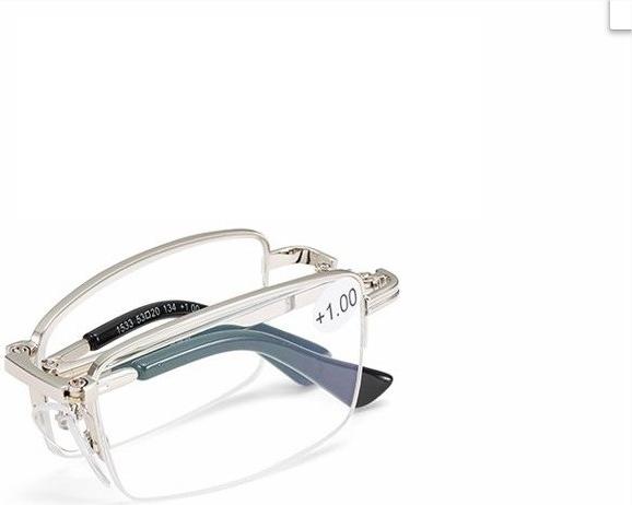 Kính đọc sách gập gọn hợp kim titanium Nhat ban Nửa viền nam tính cao cấp PKTM-KVG10