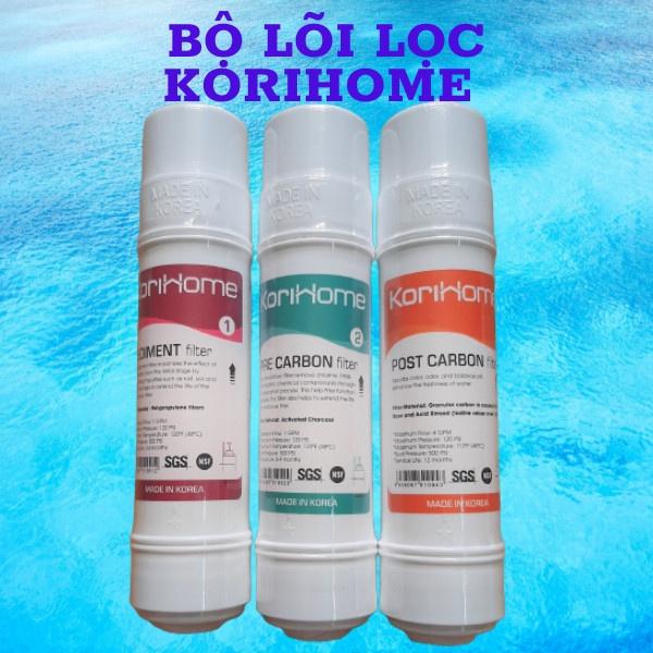 Combo 3 lõi lọc thô Korihome : 1 sediment +1 Pre carbon + 1 Post carbon