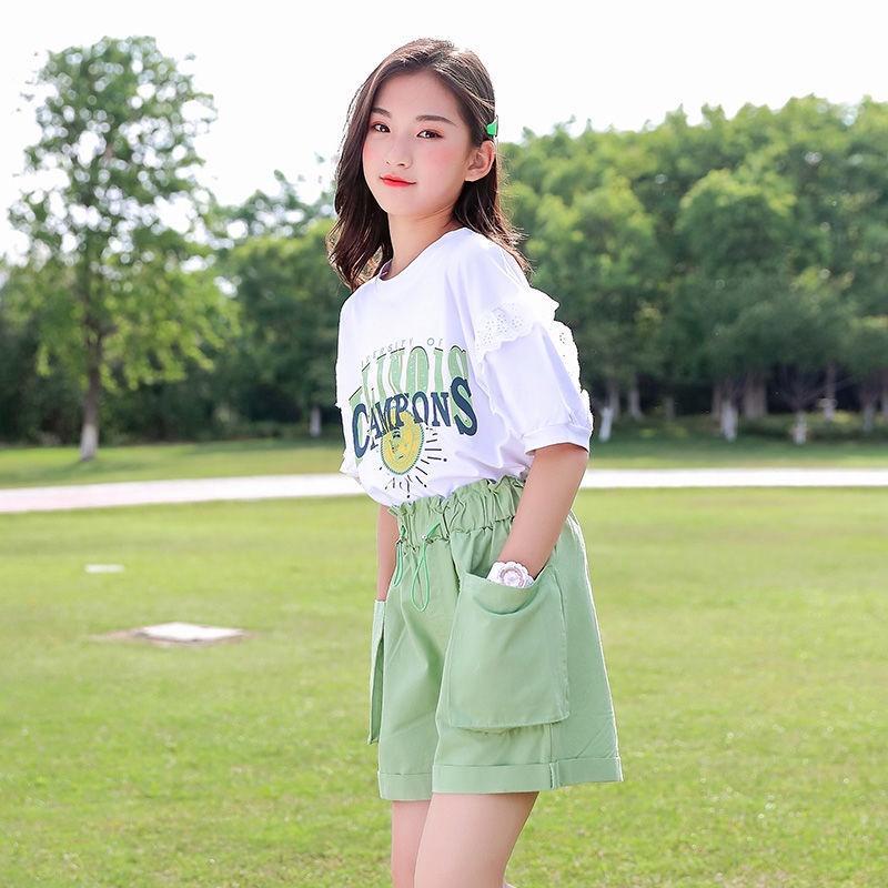 Quần áo bé gái, Set đồ bộ phối đi chơi cho bé gái phong cách Hàn Quốc size 12-40kg chất cotton mềm mịn mát