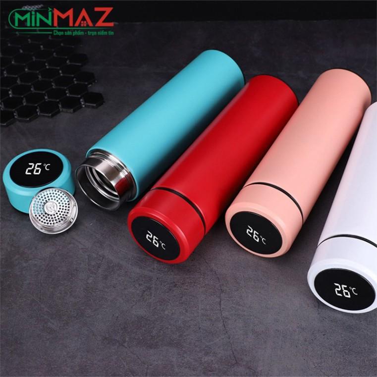Bình Giữ Nhiệt Hiển Thị Nhiệt Độ Cảm Ứng, Bình Giữ Nhiệt Kèm Nhiệt Kế Đo Nhiệt Độ Thông Minh Inox 500ml