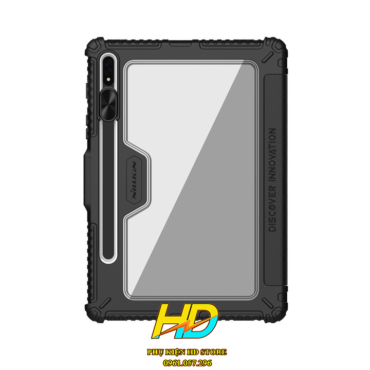 Bao Da Nillkin Bumper Dành Cho SamSung Galaxy Tab S7 Plus Chống Sốc Siêu Bền, Có Ngăn Đựng Bút, Có Nắp Trượt Bảo Vệ Camera - Hàng Chính Hãng