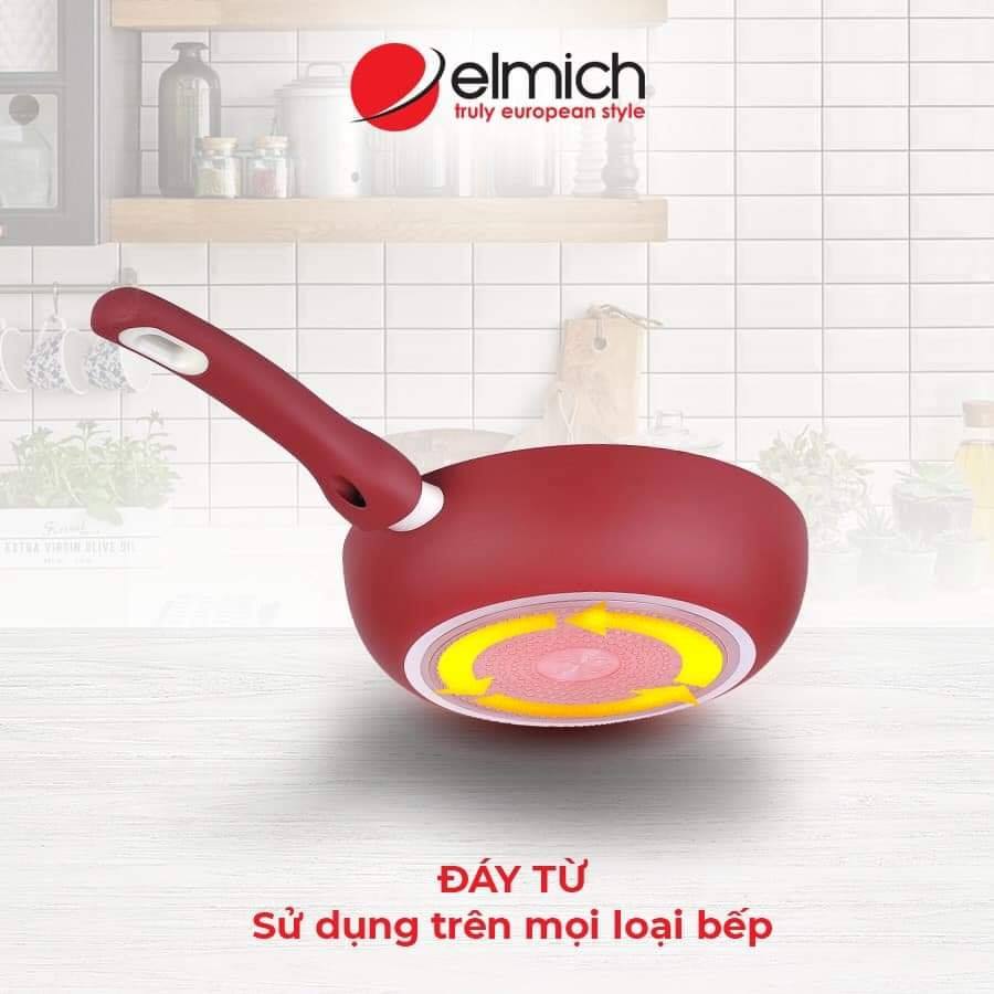 Chảo Chống Dính Sâu Lòng Cao Cấp Đáy Từ Elmich size 20/24/26/28cm Hàng Chính Hãng