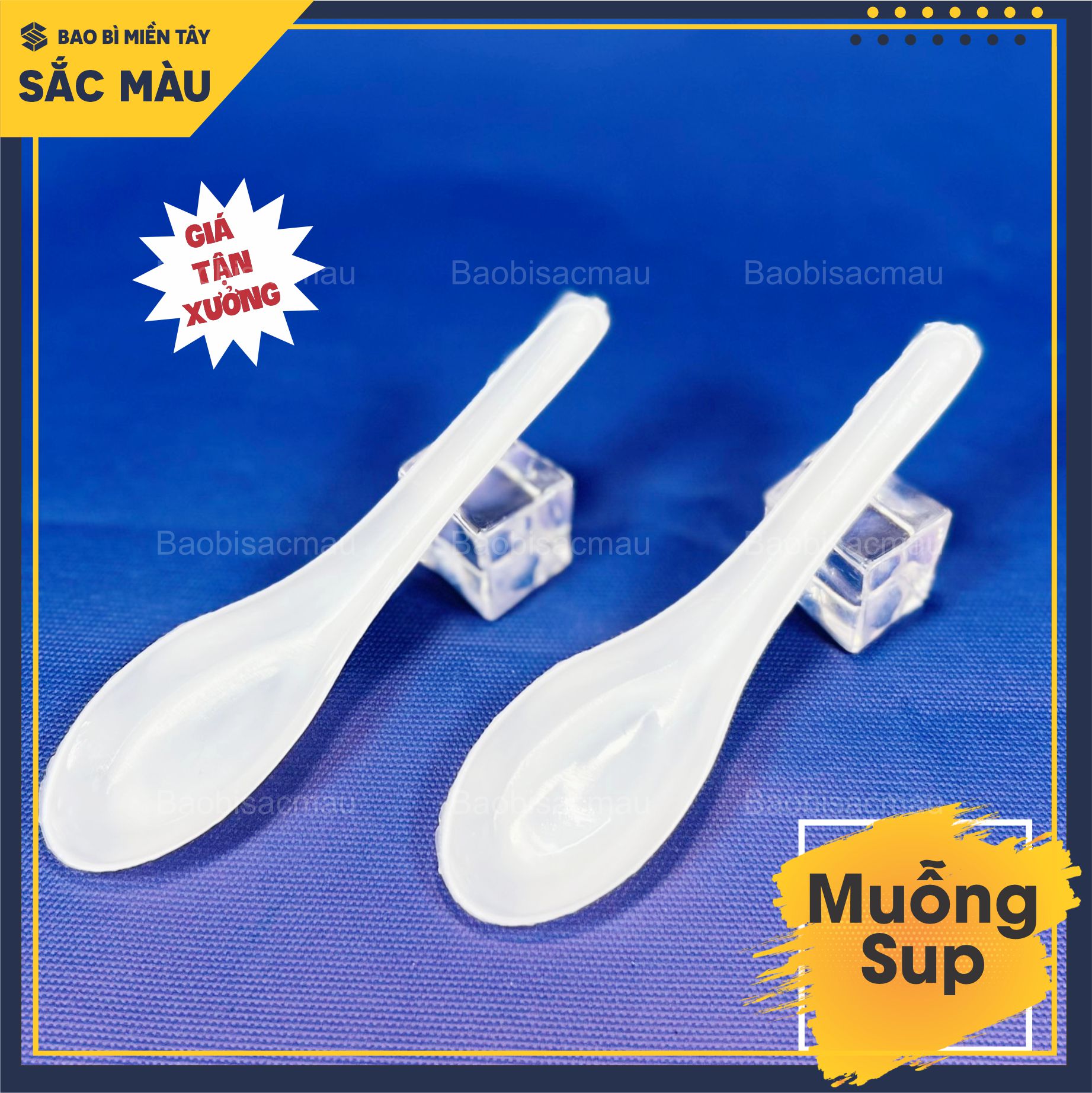 Sỉ 100 muỗng nhựa sup dành cho quán ăn, nhà hàng, quán nước…