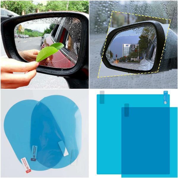 Bộ 4 miếng dán chống nước, chống xước cửa kính trước và gương chiếu hậu ô tô - giải pháp cho lái xe mùa mưa