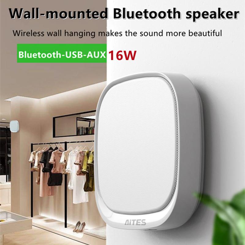 Loa Bluetooth kết hợp TWS không dây Gia đình Phòng ngủ Loa âm thanh nổi treo tường Loa siêu trầm có đèn LED Điều khiển từ xa Màu sắc: vàng
