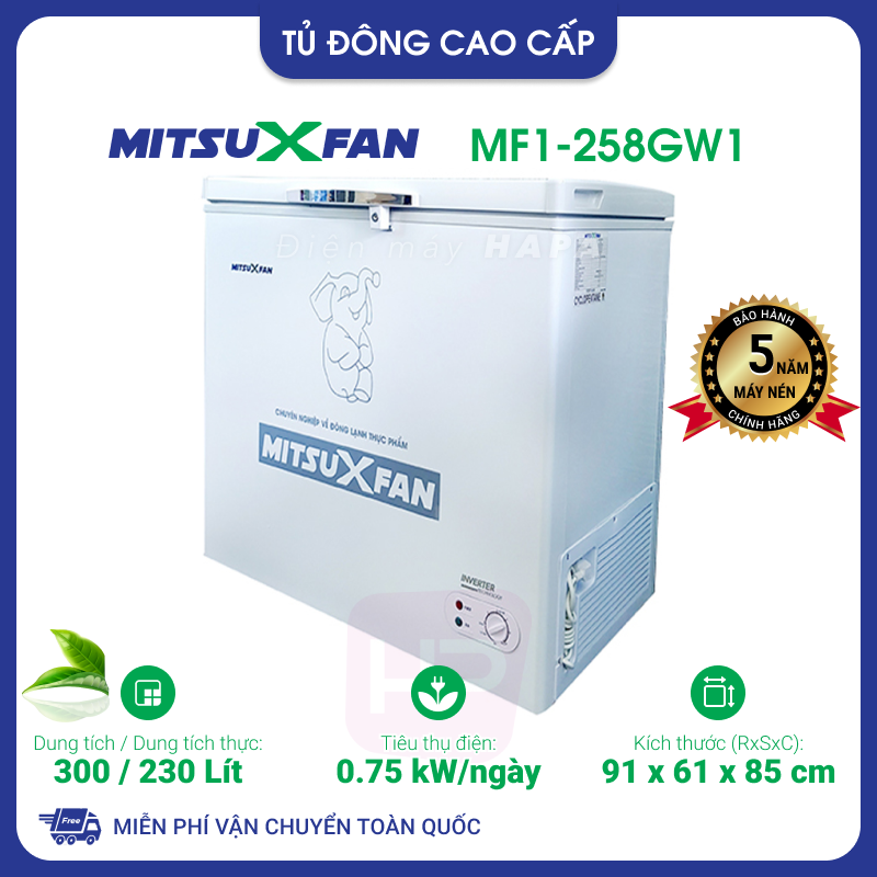 Tủ Đông Cao Cấp MITSUXFAN Full Models Inverter Dung Tích 200-1300 Lít, 01 Ngăn, Tủ Cấp Đông Tiêu Chuẩn Châu Âu - Hàng Chính Hãng