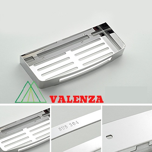 Kệ dầu gội sữa tắm Valenza inox sus304 1 tầng kệ inox nhà tắm Valenza KVH01