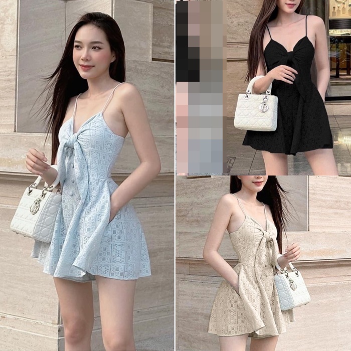 JUMPSUIT ĐẦM QUẦN 2 DÂY CỔ U SUÔNG TRƠN PASTEL ĐỒ BAY ĐEN ĐI BIỂN DẠO PHỐ ĐI CHƠI DỰ TIỆC