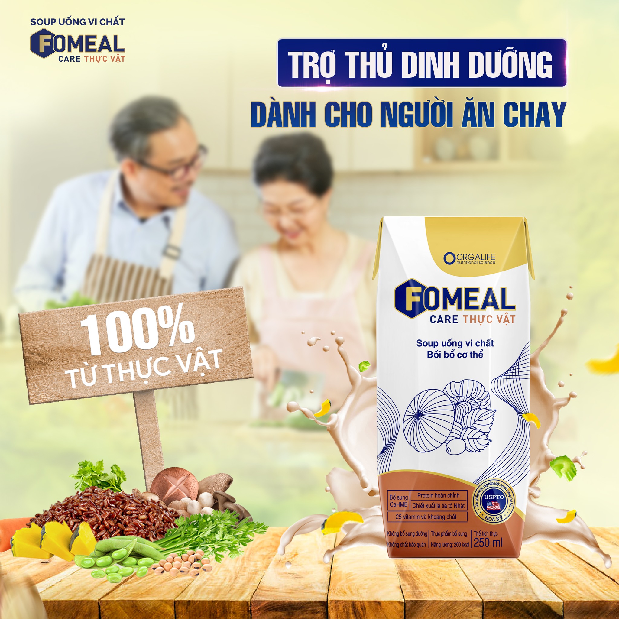 Thực phẩm dinh dưỡng Soup uống vi chất thuần chay Fomeal Care - Giàu protein thực vật, thay thế bữa ăn, giúp xương chắc khỏe