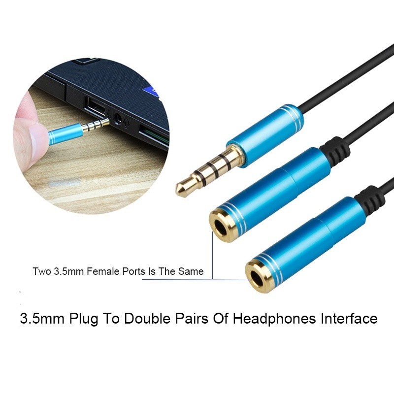 Cáp chia 2 cổng Audio 3.5mm 1 đầu đực ra 2 đầu cái 20cm AV123 10532 Cáp chia Jack 3,5mm dương ra 2 đầu âm 3,5mm Cáp âm thanh 3.5Mm Màu dài Av141-30618 – Hàng Nhập Khẩu