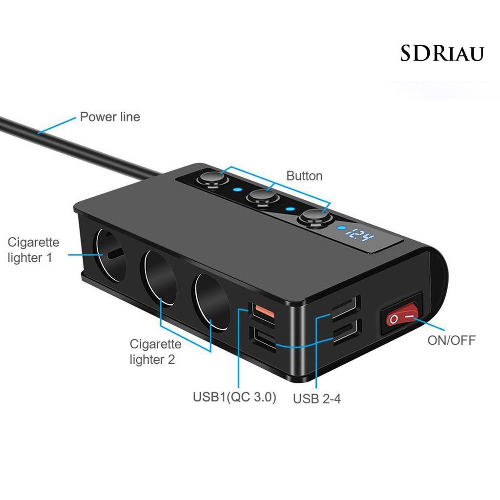 Cốc Sạc Nhanh Qcdz 4 Cổng Usb Qc3.0 Cho Xe Hơi