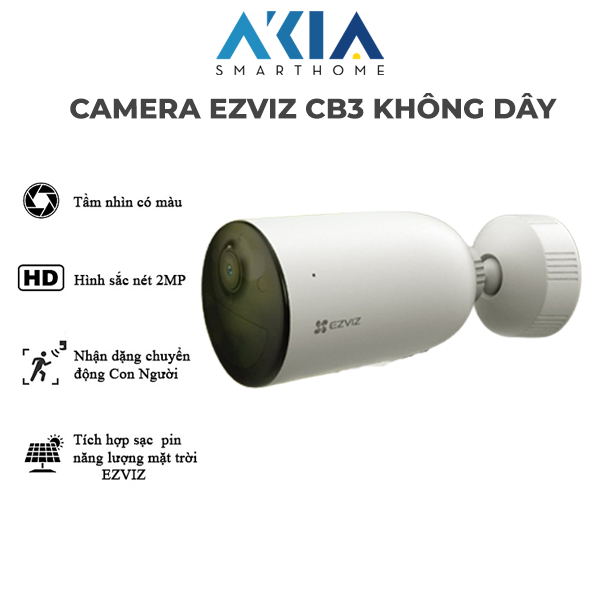 Camera ngoài trời Dùng Pin Ezviz CB3 bản 2MP 1080P CS-CB3, phát hiện chuyển động, dung lượng pin 5200mAh - Hàng chính hãng