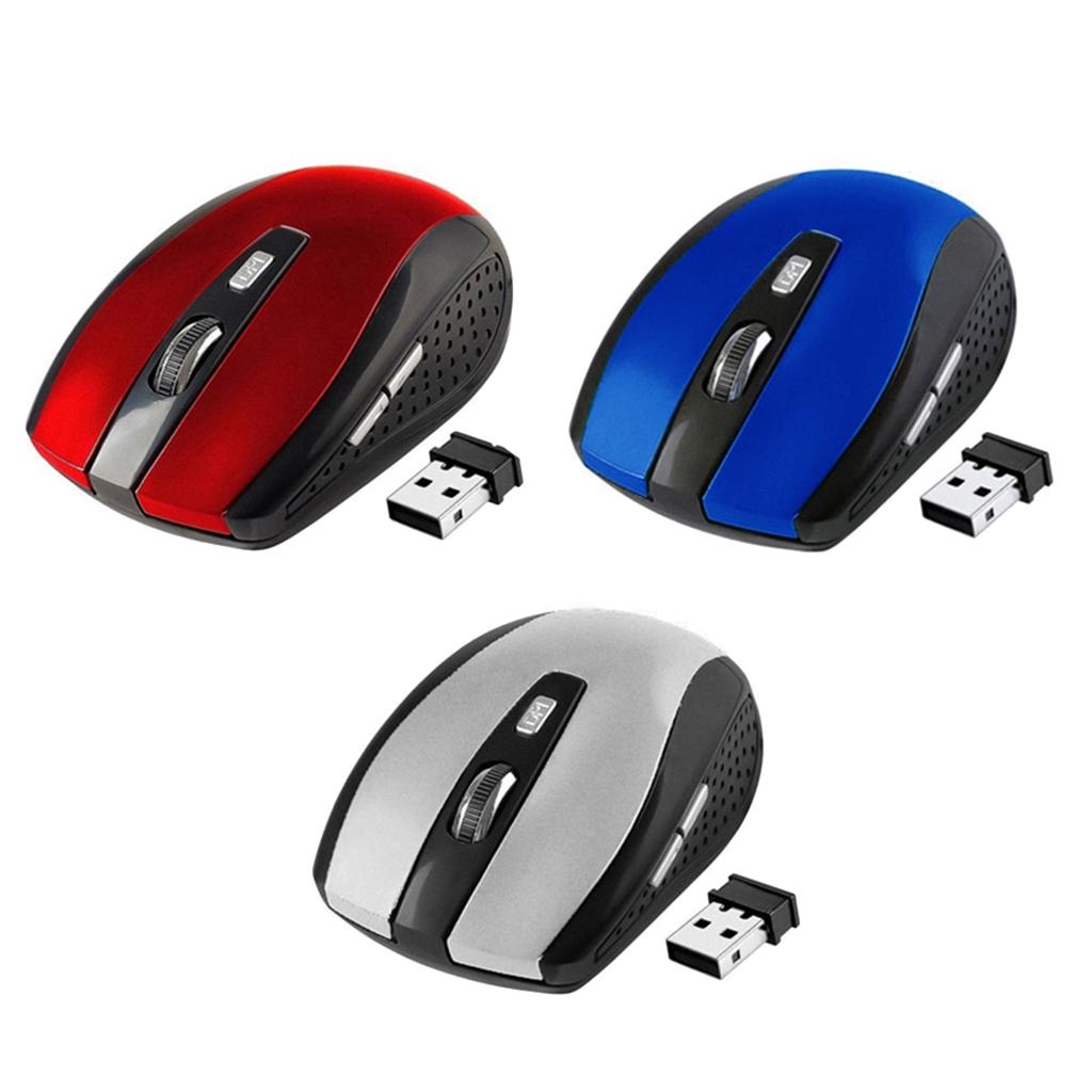 2.4G Wireless Mouse Mini Cordless Optical Mice 6Button 1800DPI For PC