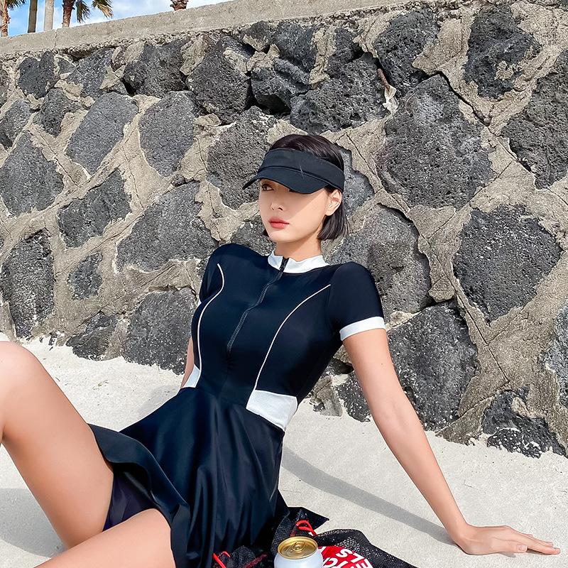 Bộ Đồ Bơi Liền Thân Trơn Màu Xinh Xắn Dành Cho Nữ