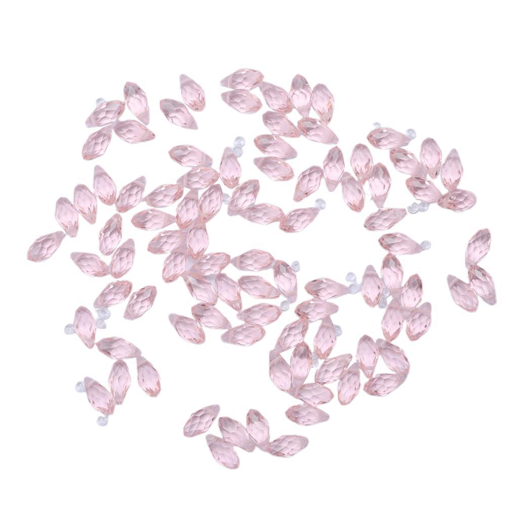 Crystal Beads Bulk 6 x 8mm Mix Lot of 100pcs Faceted Crystal Glass Beads Loose Spacer Beads for Jewelry Findings Beading Supplies