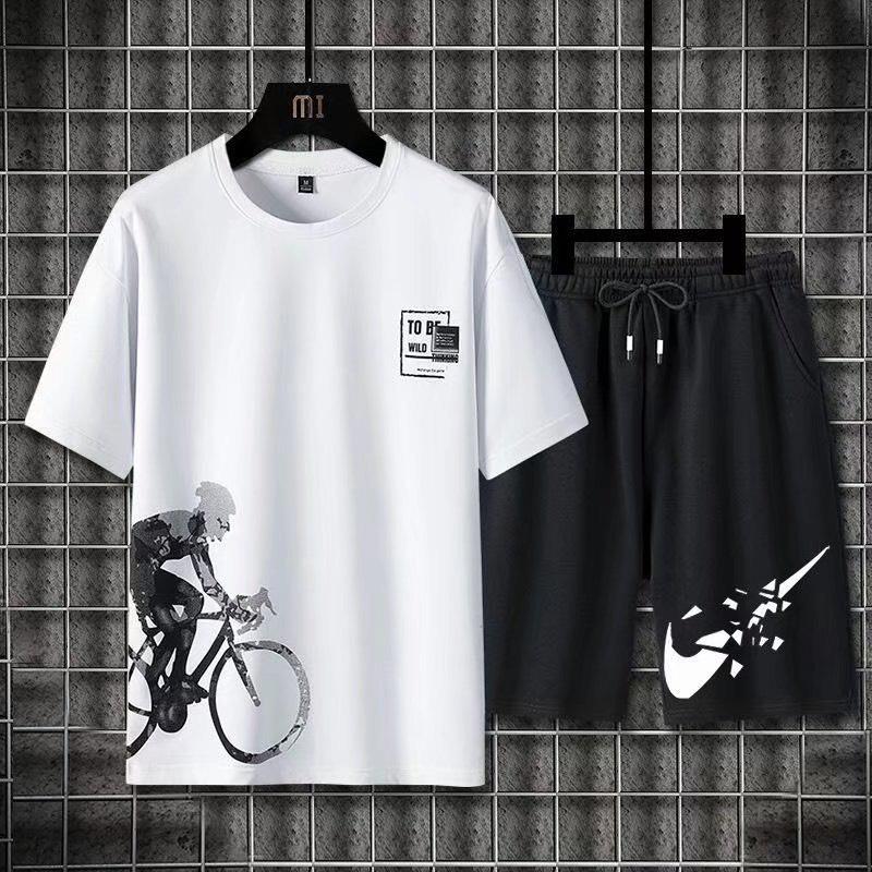 Bộ Đồ Thể Thao In Xe Đạp To Be Will Trắng/Đen FullSize Kiểu Dáng Slim Fit Phiên Bản Hàn Quốc DB45