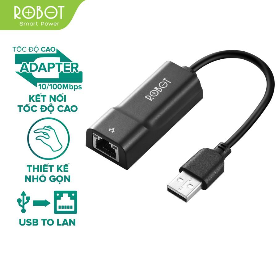 Thiết Bị Chuyển Đổi Ethernet Adapter ROBOT EA10 USB 2.0 to LAN Tốc Độ  10/100Mbps - Hàng chính hãng