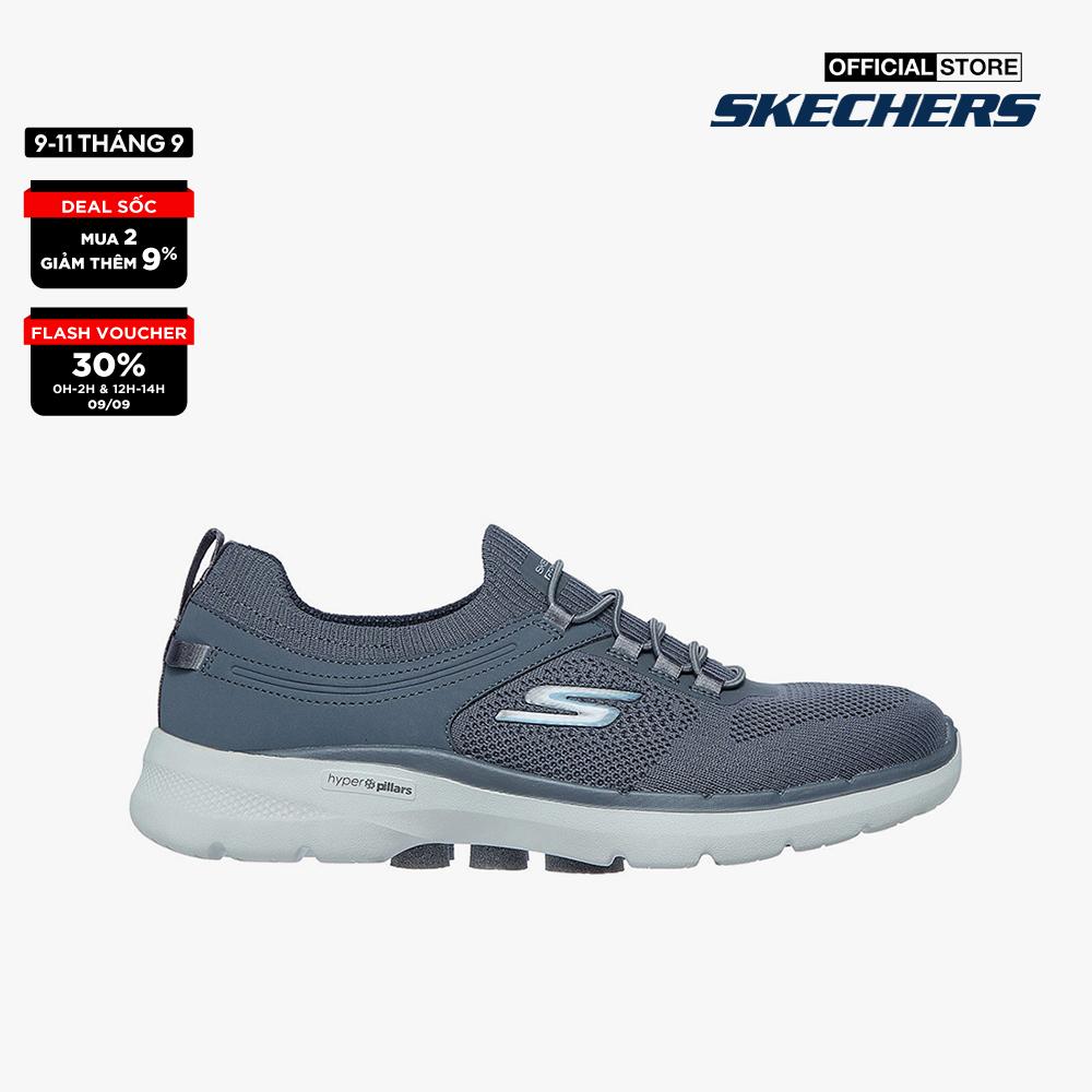 SKECHERS - Giày slip on nữ phối dây thắt GOwalk 6 Summer Sparks 124509-CHAR