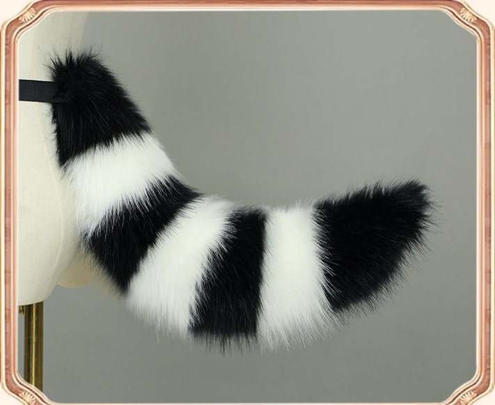 Bộ đuôi mèo cosplay kèm cài tóc tai cáo mẫu mới, phụ kiện hóa trang, biểu diễn, chụp ảnh, đuôi mèo kèm đai điều chỉnh