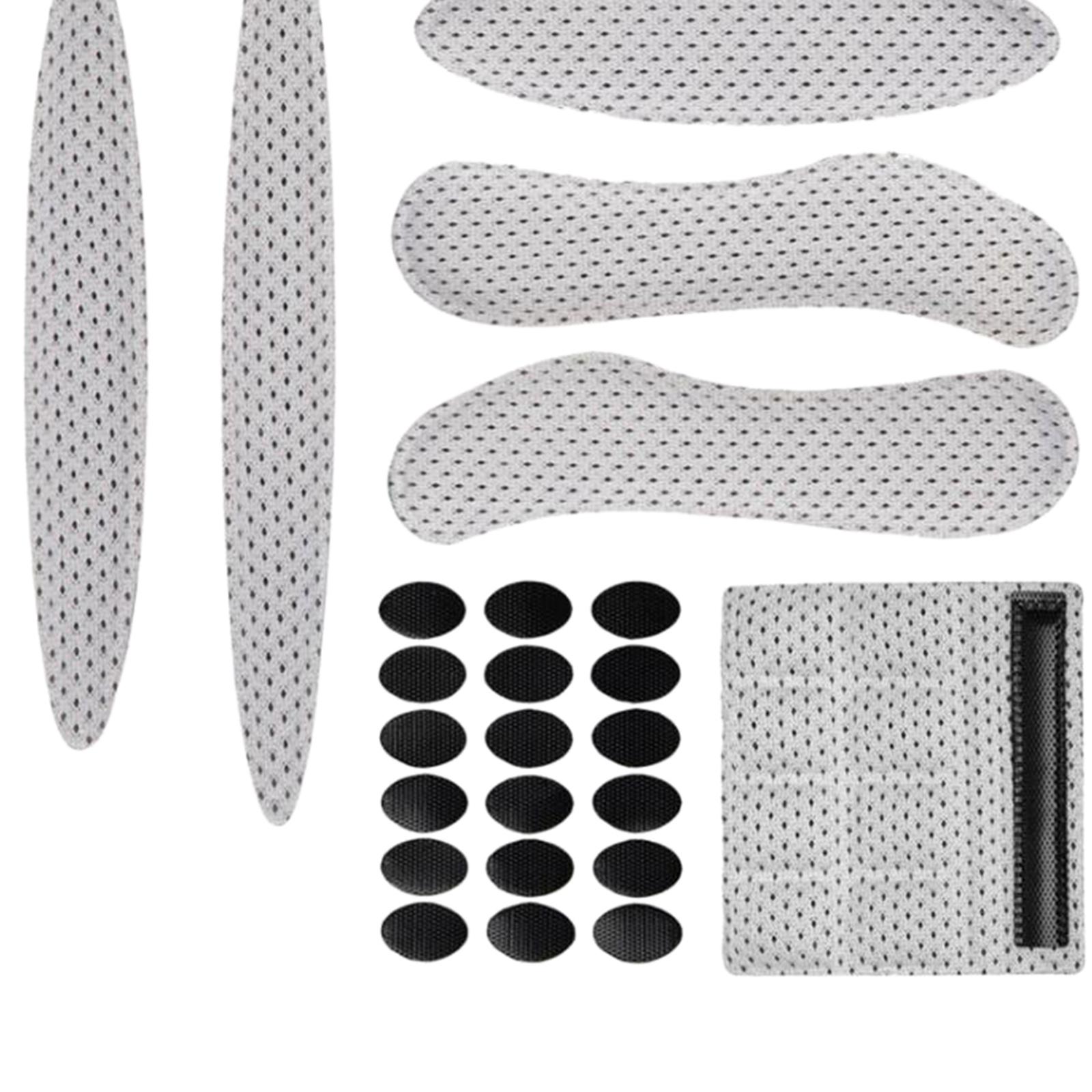 2x27pcs/Set Bike Helmet Padding Kits Helmet Liner Chin Strap Foam Pads Grey