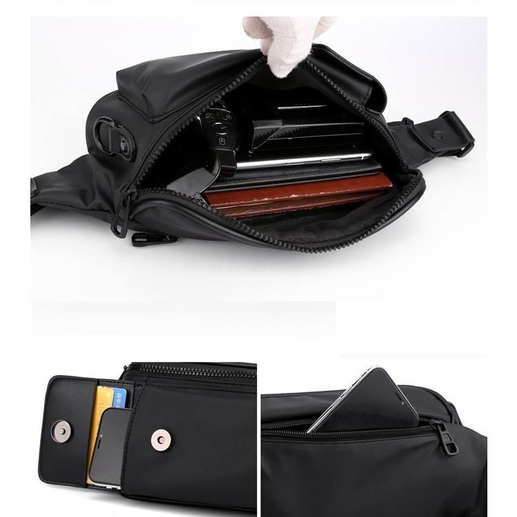 TÚI ĐEO CHÉO NAM NỮ, TÚI DÙ đeo chéo và đeo bụng ngăn đứng 4 Màu