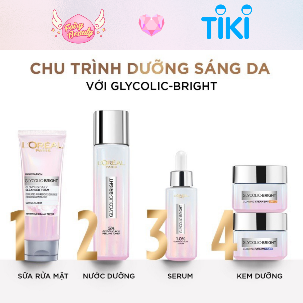 Toner Chứa AHA Giúp Tái Tạo Và Làm Sáng Da Tối Ưu Glycolic - Bright Glowing Peeling Toner 128ml