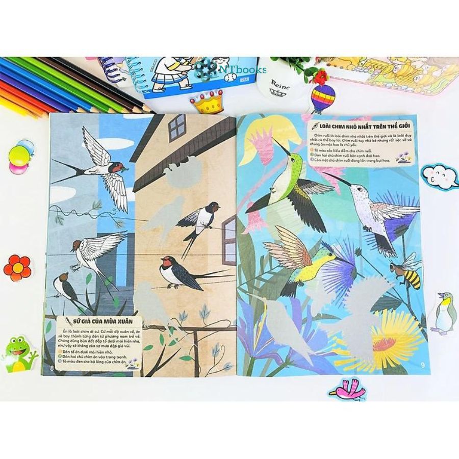 Combo 5 cuốn sách Sticker Bước Vào Thế Giới Thiên Nhiên Kỳ Thú Tập 2