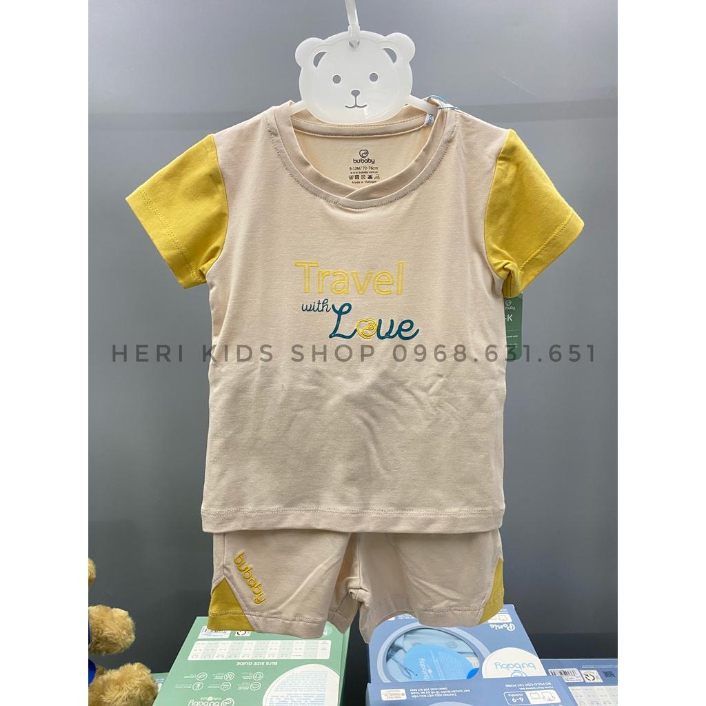 Bộ cộc tay cổ tròn bamboo cotton Bu, Bu baby Kyomi Connection cho bé 6m - 4Y