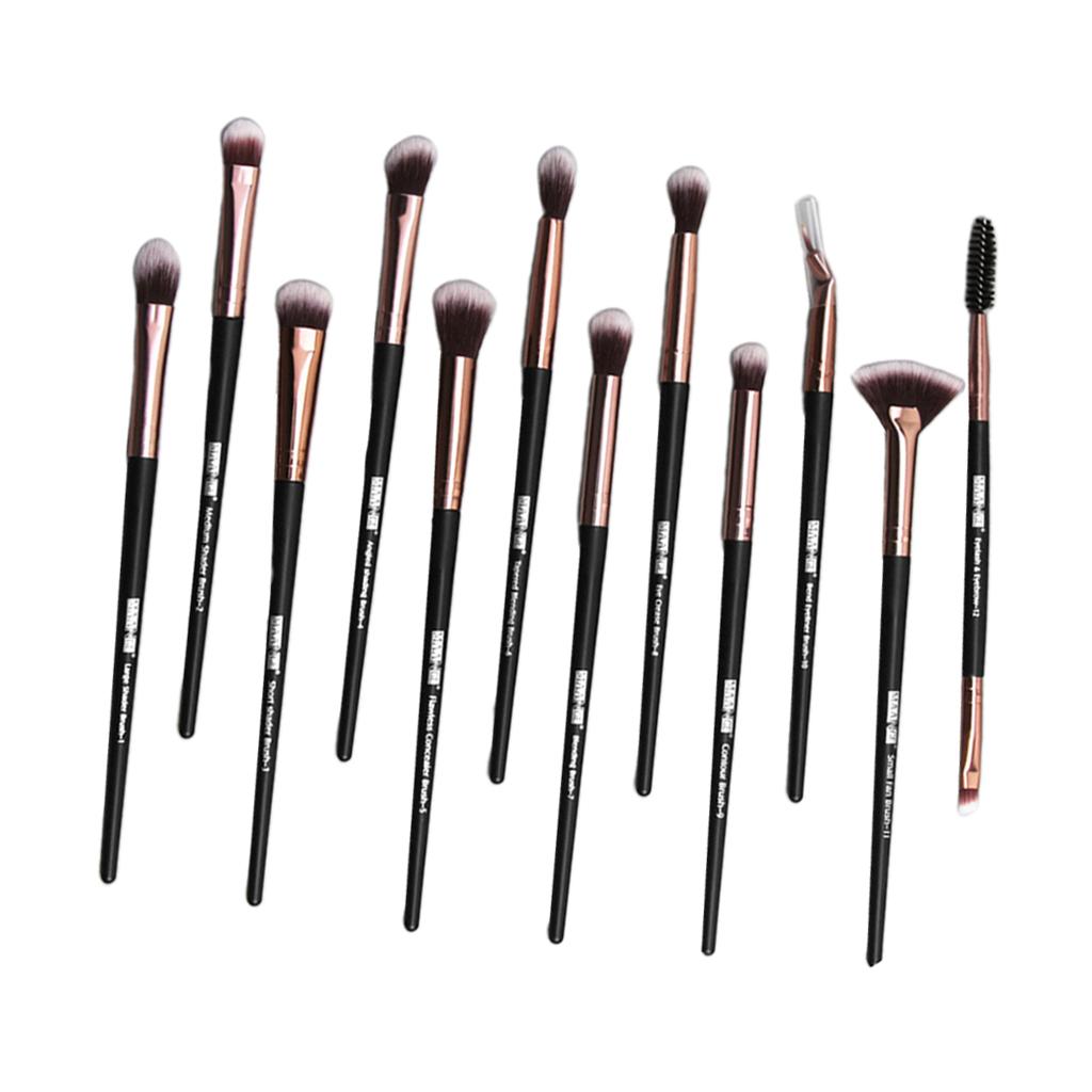 12Pcs Eye Makeup Brush Set For Eyeshadow Eyebrow Eyeliner