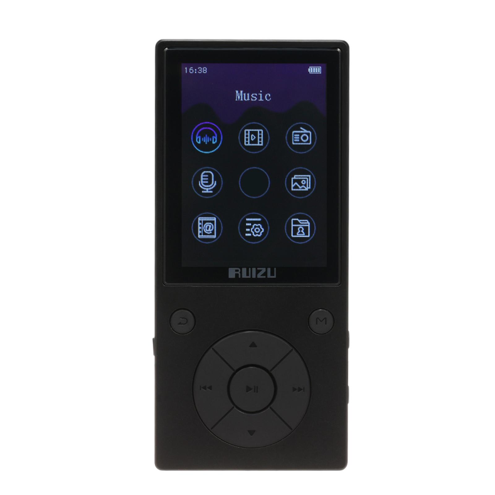 Máy nghe nhạc MP3 MP4 Đài FM Máy ghi âm khe cắm thẻ nhớ 3,5 mm Tai nghe Tích hợp Mic Loa RUIZU D11 8GB