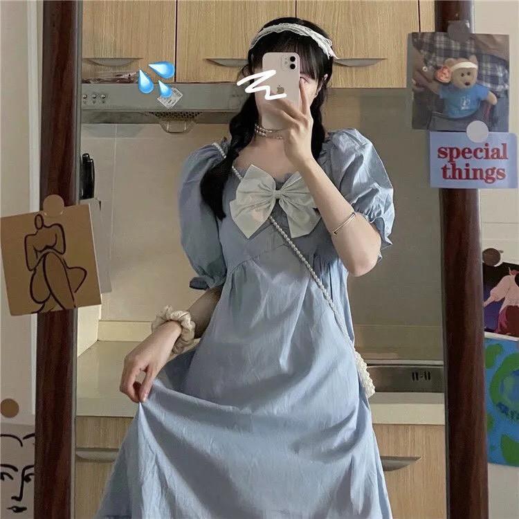 Đầm tiểu thư phối nơ dễ thương