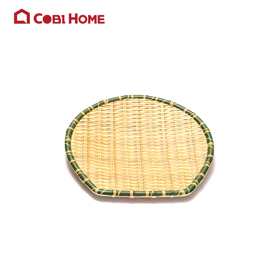 Dĩa vân mây tre đan bằng melamine cao cấp tạo kiểu - 2 size