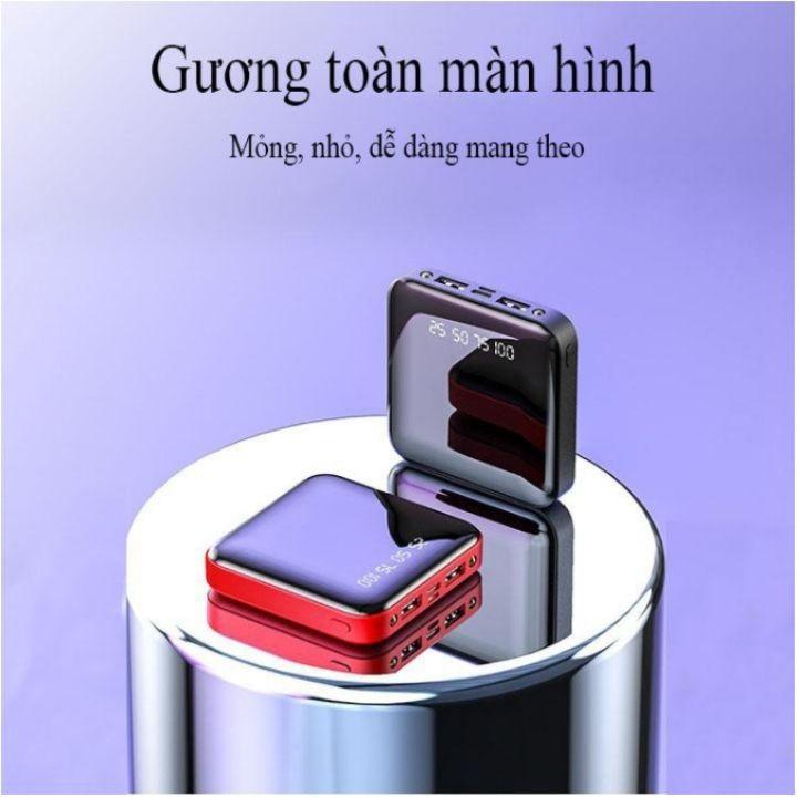 Pin sạc dự phòng mini 5000mAH bề mặt tráng gương đa màu sắc- bảo hành 6 tháng