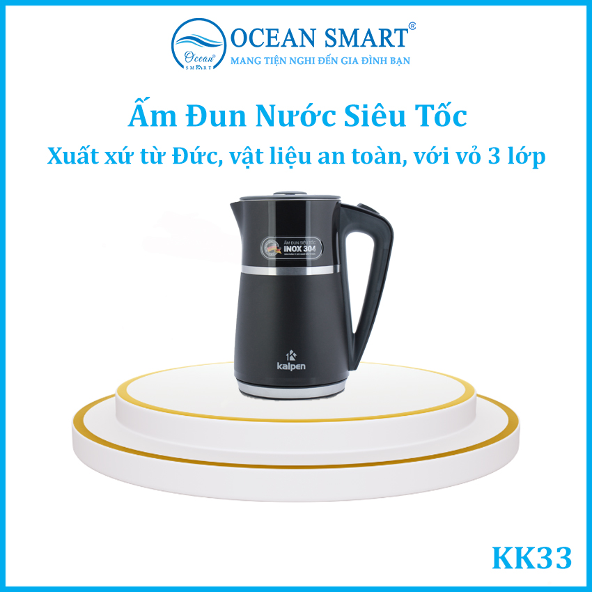 Ấm Đun Nước Siêu Tốc 3 Lớp Kalpen 1.7L-2200W - KK33