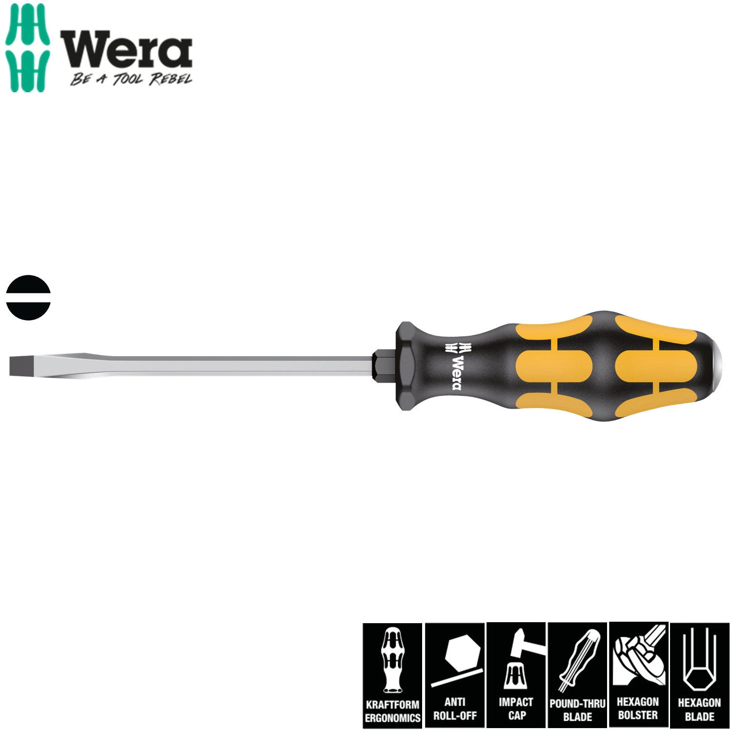 Tua vít dẹp đóng 932 A 1,2 x 7,0 x 125 mm dài 125mm Wera 05018266001