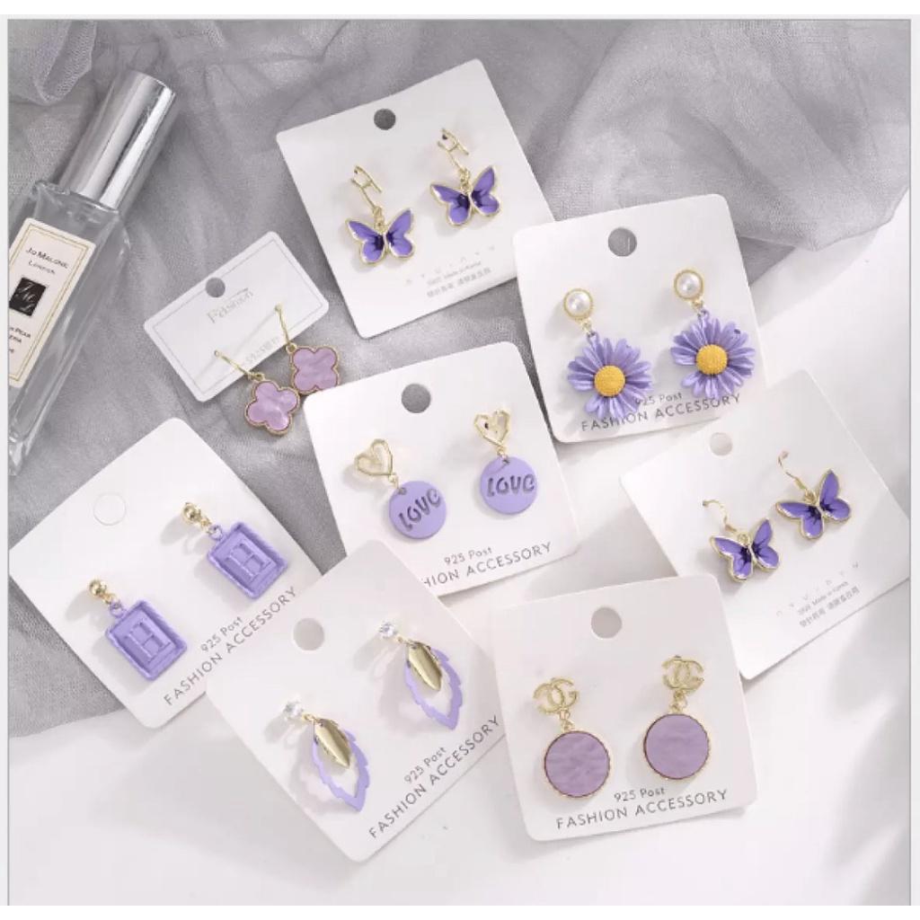 Phụ kiện Bông tai pastel tím xinh