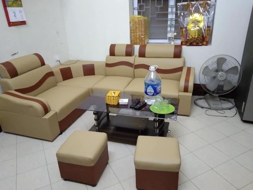 Sofa da 2m5 x 1m5 Bidata Juno Sofa ghép góc tùy ý kèm bàn kính