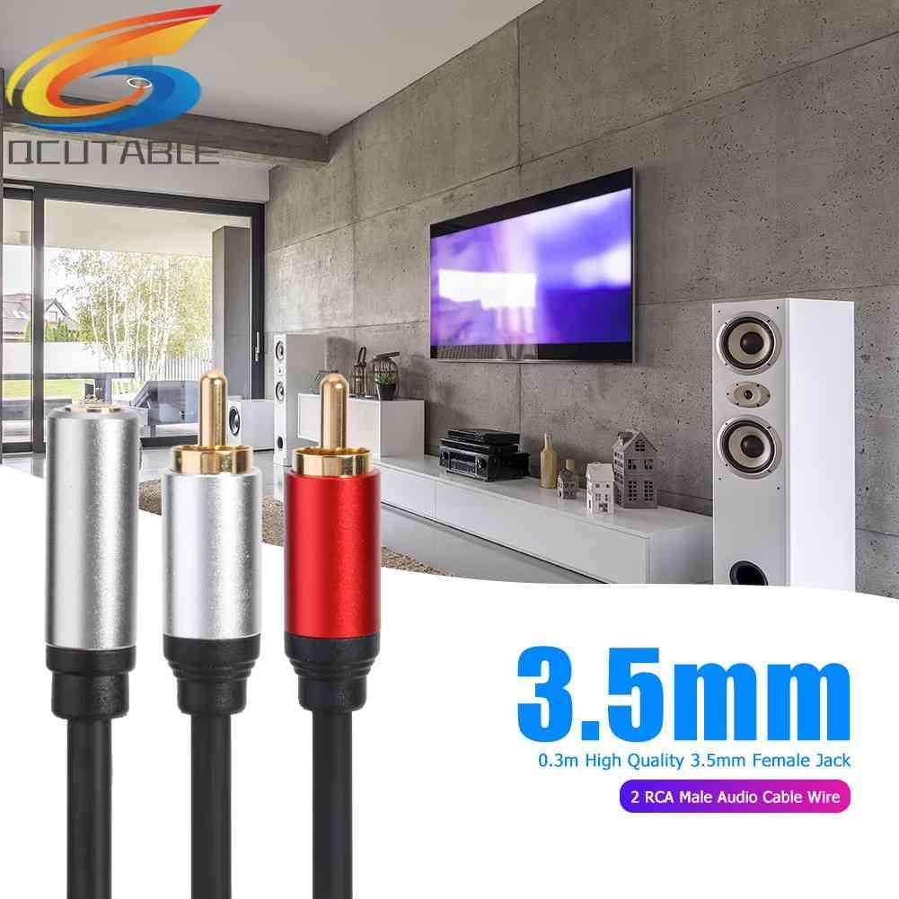 Cáp ChuyểN ĐổI Âm Thanh 3.5mm Sang 2 RCA 0.3m
